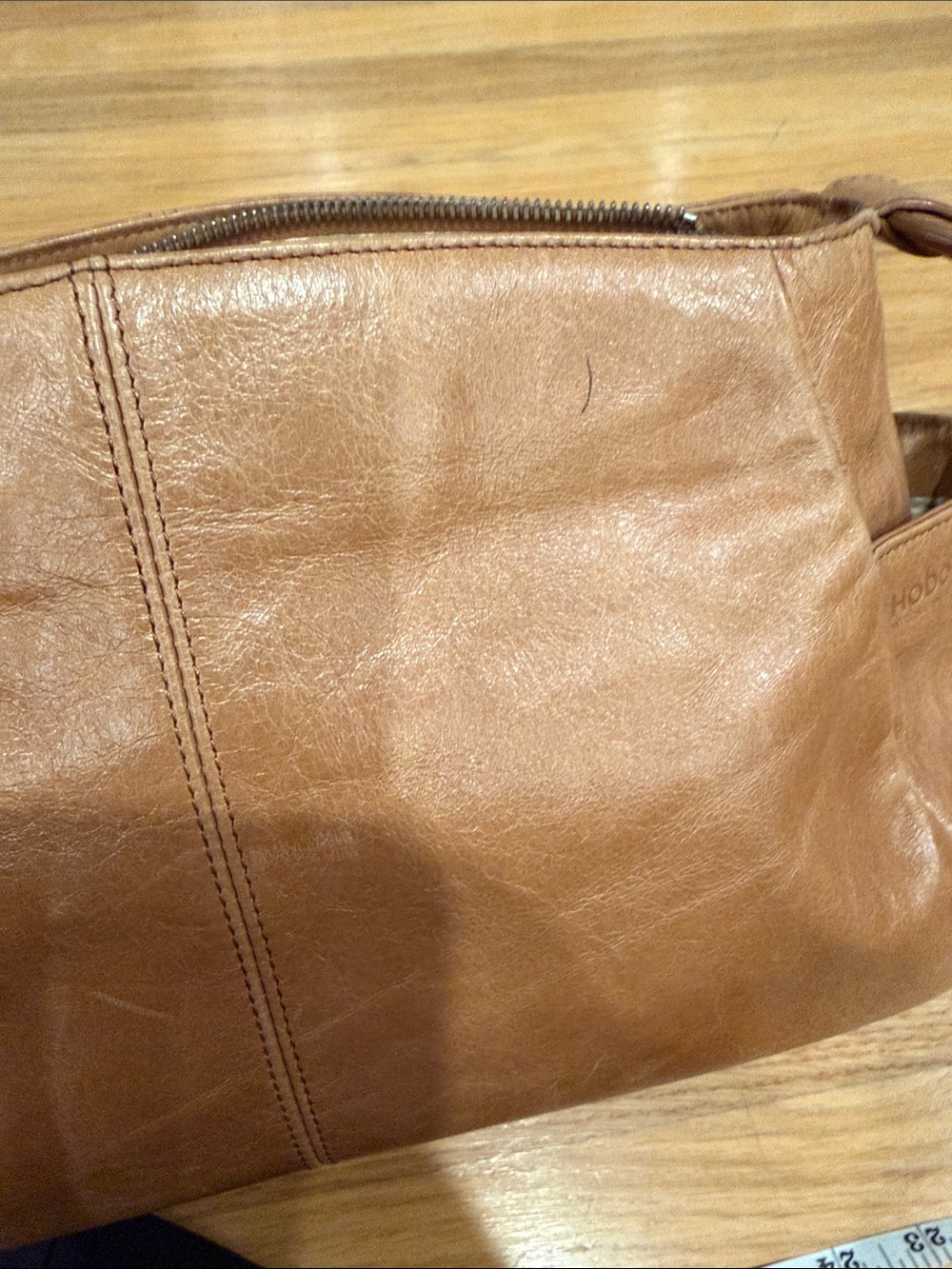 HOBO International Y2K 90s Cognac Leather Shoulder Bag - Picture 3 of 8